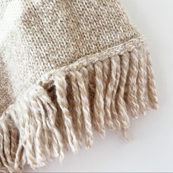 BANANA REPUBLIC Alpaca Blend Turtleneck Poncho Tan and Cream Size XS/S - Picture 3 of 11